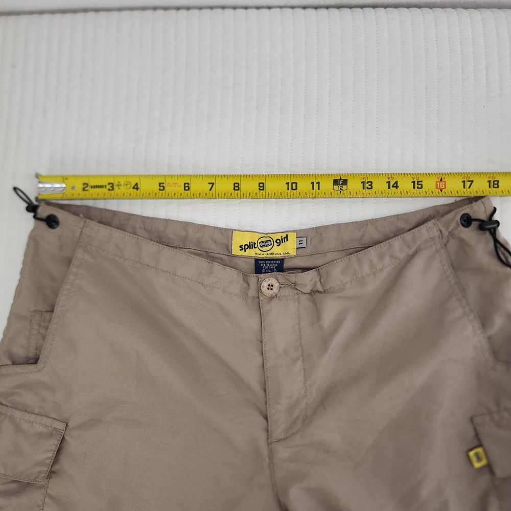 Split Girl Women's Cargo Shorts Khaki Drawstring Waist Size M - Picture 4 of 7